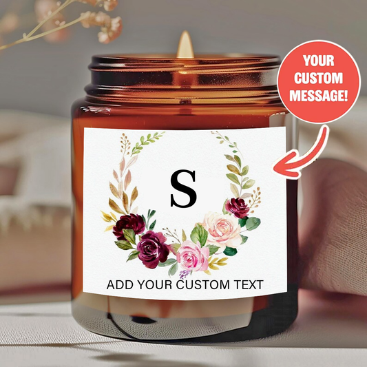 1 personalized candle - customized photos and text, transparent color can - long-lasting soy wax (burning time over 12 hours) - wedding, Valentine's Day, birthday, bridesmaid gift - personalized souvenir gift, event candle