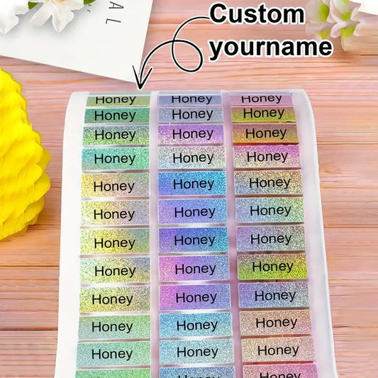 210/510/900PCS,Customized colored laser name stickers | Waterproof and wear-resistant, exclusive decoration for water bottles/stationery/books/guitars, eye-catching name identification, name labels