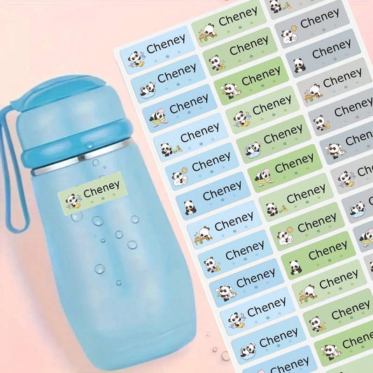 210/510/900PCS,Panda stickers,Customized waterproof name stickers for children, personal colorful water bottle stationery stickers, suitable for any situation