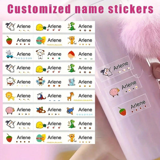 210/510/900PCS,Personalized Label Stickers, Custom Name Stickers for Water Bottles, Cups, Children's Stationery, Transparent & Waterproof