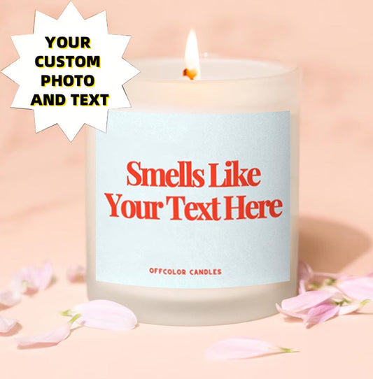 1 personalized candle - customized photos and text, transparent color can - long-lasting soy wax (burning time over 12 hours) - wedding, Valentine's Day, birthday, bridesmaid gift - personalized souvenir gift, event candle