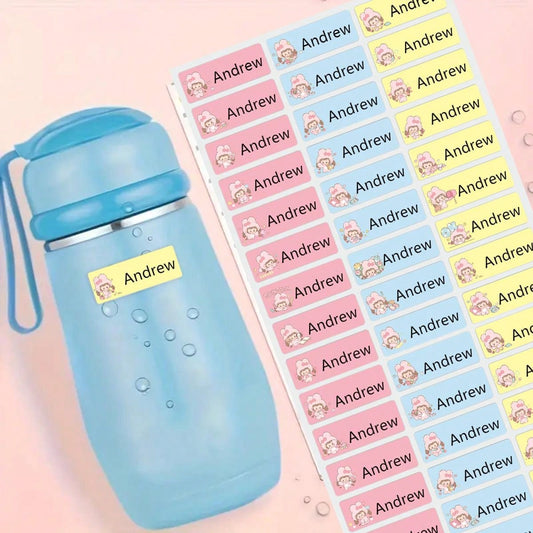 210/510/900PCS,Customized waterproof name stickers for children, personal colorful water bottle stationery stickers, suitable for any situation