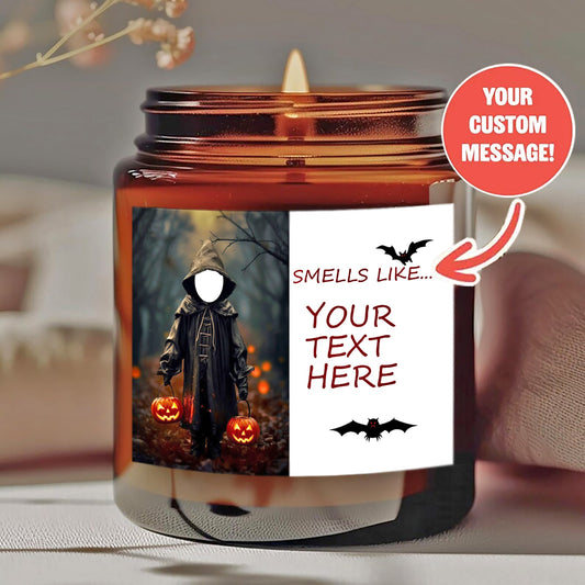 1 Personalized Candle - Custom Photo and Text, Transparent Jar - Long-Lasting Soy Wax - Suitable for Day of the Dead Gifts - Personalized Memorial Gift, Event Candle