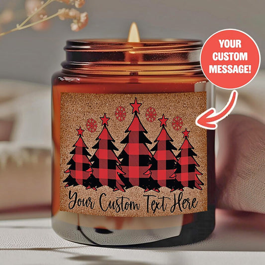 1 Personalized Candle - Customizable Text, Clear Jar - Long-Lasting Soy Wax (Burn Time Over 12 Hours) - Suitable for Weddings, Christmas Gifts - Personalized Keepsake, Event Candle