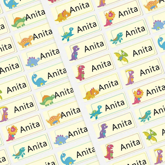 210/510/900PCS,Customized waterproof dinosaur name stickers for children, personal dinosaur water bottle stationery stickers, suitable for any occasion