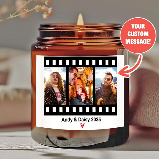 Personalized Halloween Scented Candle - "Trick or Treat" Design with Custom Message - Smokeless Natural Wax in Amber Jar - Unique Halloween Gift for Him/Her