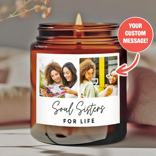 Personalized Halloween Scented Candle - "Trick or Treat" Design with Custom Message - Smokeless Natural Wax in Amber Jar - Unique Halloween Gift for Him/Her