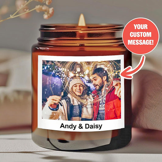 Personalized scented candles - "Smell like..." Design and custom information - Smokeless natural wax in amber jars - Offer him/her a unique holiday gift-YF