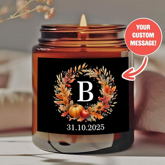 1 personalized candle - customized photos and text, transparent color can - long-lasting soy wax- wedding, Valentine's Day, birthday, bridesmaid gift - personalized souvenir gift, event candle