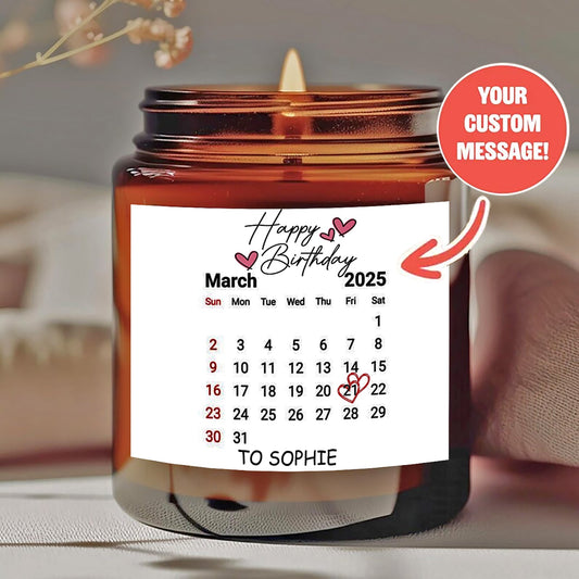 1 personalized candle - customized photos and text, transparent color can - long-lasting soy wax - wedding, Valentine's Day, birthday, bridesmaid gift - personalized souvenir gift, event candle