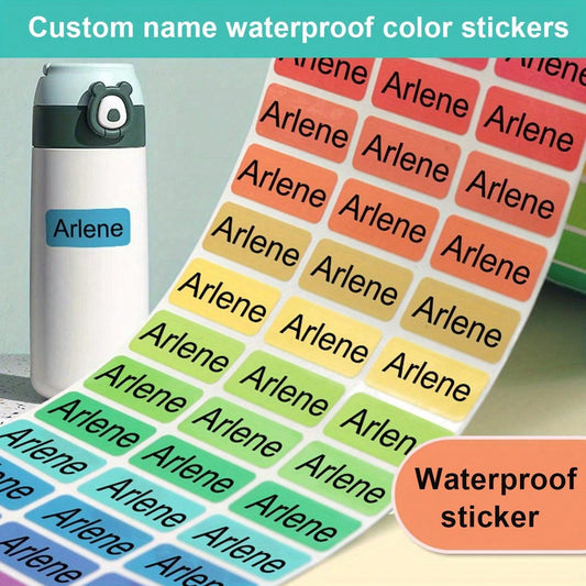 210/510/900PCS，Personalized Label Stickers - Custom Name Stickers for Water Bottles, Cups, and Children's school Stationery - Waterproof and colorful