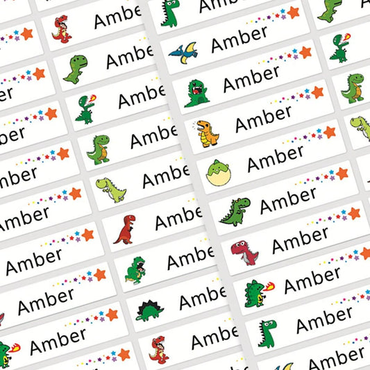 210/510/900PCS，Customized waterproof dinosaur name stickers for children, personal dinosaur water bottle stationery stickers, suitable for any occasion