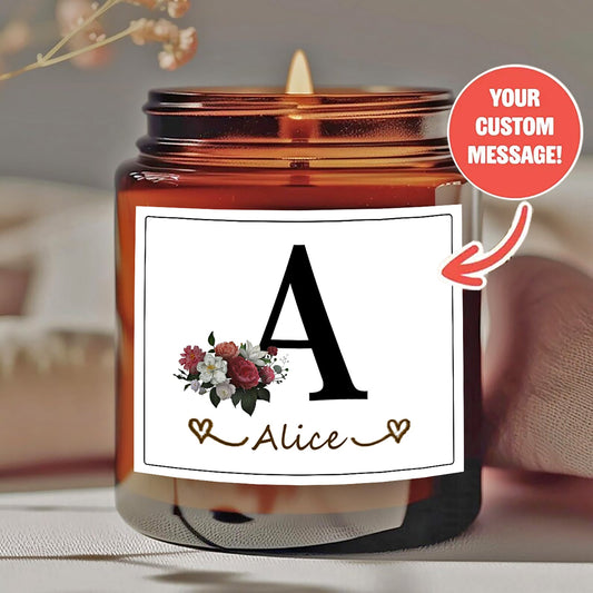 Personalized Halloween Scented Candle - "Trick or Treat" Design with Custom Message - Smokeless Natural Wax in Amber Jar - Unique Halloween Gift for Him/Her