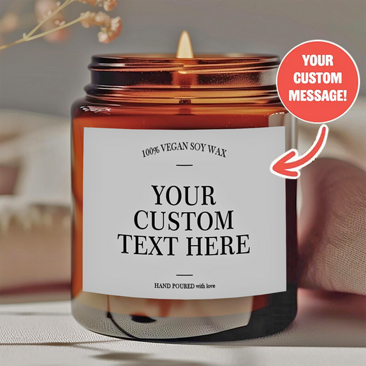 1 personalized candle - customized photos and text, transparent color can - long-lasting soy wax - wedding, Valentine's Day, birthday, bridesmaid gift - personalized souvenir gift, event candle