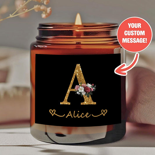 Personalized Halloween Scented Candle - "Trick or Treat" Design with Custom Message - Smokeless Natural Wax in Amber Jar - Unique Halloween Gift for Him/Her