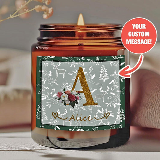 1 personalized candle - customized photos and text, transparent color can - long-lasting soy wax - wedding, Valentine's Day, birthday, bridesmaid gift - personalized souvenir gift, event candle