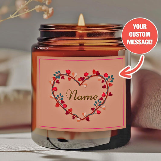 Personalized Halloween Scented Candle - "Trick or Treat" Design with Custom Message - Smokeless Natural Wax in Amber Jar - Unique Halloween Gift for Him/Her