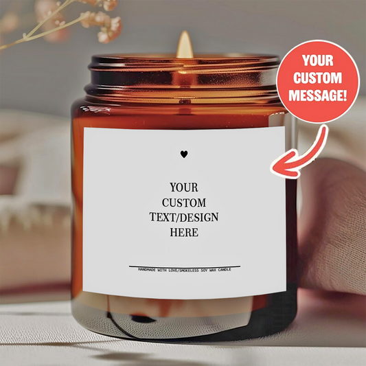 1 personalized candle - customized photos and text, transparent color can - long-lasting soy wax - wedding, Valentine's Day, birthday, bridesmaid gift - personalized souvenir gift, event candle