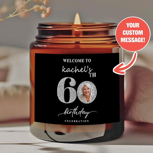 Personalized Halloween Scented Candle - "Trick or Treat" Design with Custom Message - Smokeless Natural Wax in Amber Jar - Unique Halloween Gift for Him/Her