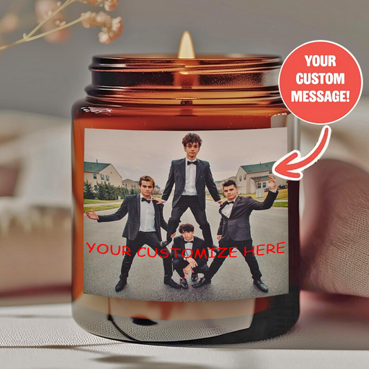 Personalized scented candles - "Smell like..." Design and custom information - Smokeless natural wax in amber jars - Offer him/her a unique holiday gift-YF