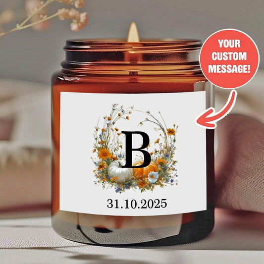 1 personalized candle - customized photos and text, transparent color can - long-lasting soy wax- wedding, Valentine's Day, birthday, bridesmaid gift - personalized souvenir gift, event candle