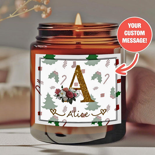 1 personalized candle - customized photos and text, transparent color can - long-lasting soy wax - wedding, Valentine's Day, birthday, bridesmaid gift - personalized souvenir gift, event candle