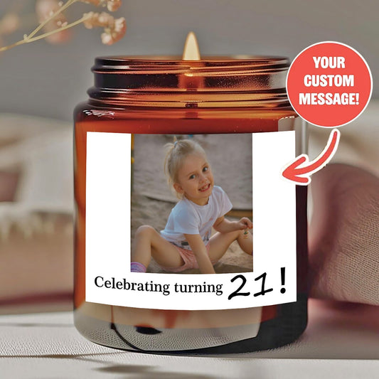 Personalized scented candles - "Smell like..." Design and custom information - Smokeless natural wax in amber jars - Offer him/her a unique holiday gift-YF