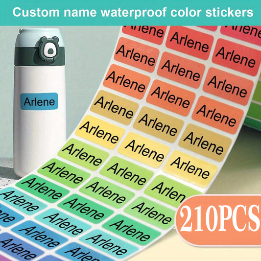 210/510/900PCS，Personalized Label Stickers - Custom Name Stickers for Water Bottles, Cups, and Children's school Stationery - Waterproof and colorful