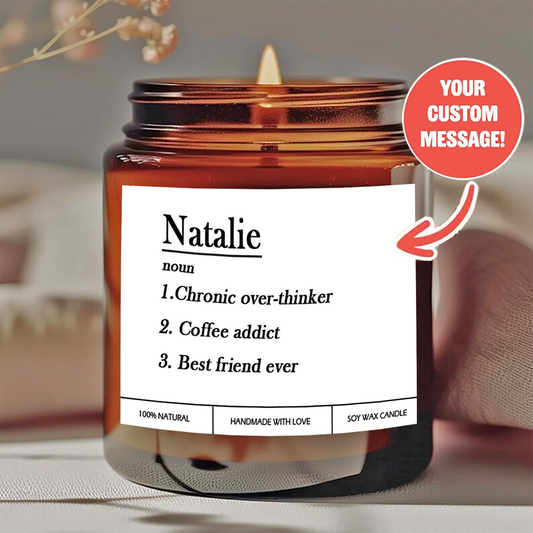 1 personalized candle - customized photos and text, transparent color can - long-lasting soy wax- wedding, Valentine's Day, birthday, bridesmaid gift - personalized souvenir gift, event candle