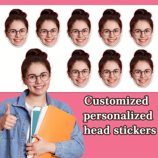 Customized Face Stickers - Personalized Portrait Decals | Waterproof PVC | Fun Photo Gift for Everyday Use
